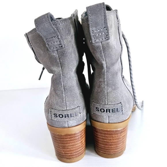 SOREL Women's Cate Lace Ankle Boot, Waterproof Leather Rain Boots Women's Size 8 - Picture 6 of 8